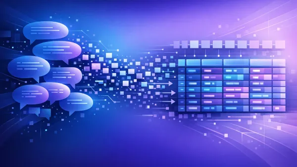 Diagram showing AI extracting structured data fields from a natural language conversation