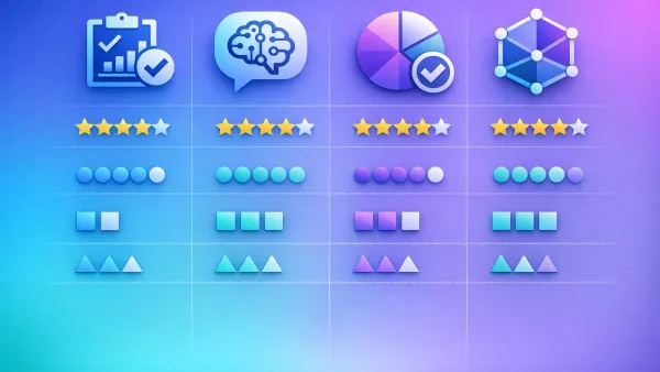 Comparison of AI survey tools showing traditional survey builders alongside AI-native alternatives