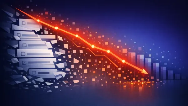 Data visualization showing form abandonment statistics with declining completion graph