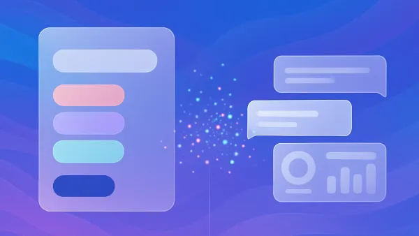 Split comparison of a traditional Typeform interface and an AI conversation collecting data